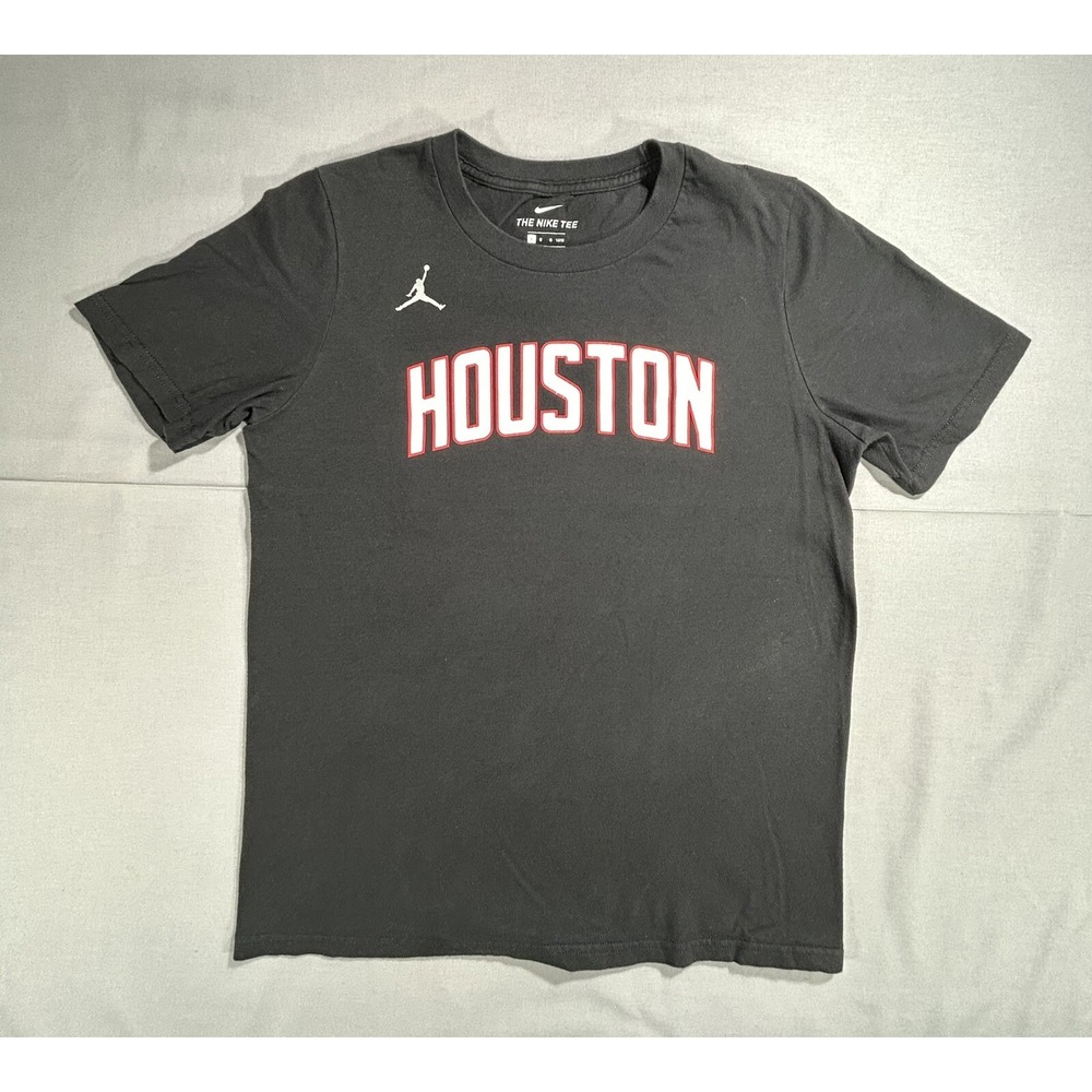 Nike Tee Houston Rockets short sleeve black tshirt Youth‎ Large Slightly Faded